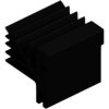 Extruded heatsink, (L x W x H) 37 x 35.3 x 35 mm, 6.3 to 2.6 K/W, black anodized, SK 482 37,5 SA