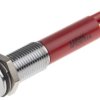 Lampka kontrolna do montażu panelowego 110V ac, czerwona 8mm LED Chrom Faston, oczko lutownicze RS PRO