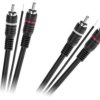 Kabel 2RCA(cinch)-2RCA(cinch) 5m + sterowanie, czarny, wtyki proste
