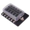 12 Way Standard Blade Fuse Box with LED Indication M4 Screws 100A 32VDC