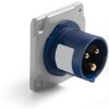 Złącze przemysłowe - zasilające 16A Wtyczka 200 → 250 V. 2P + E RS PRO Niebieski Montaż na panelu IP44