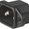 Panel plug C14, 3 pole, screw mounting, plug-in connection, gray, 6162.0059