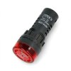 Kontrolka 24V DC - 28mm - czerwona z buzzerem