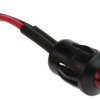 Lampka kontrolna do montażu panelowego 24V dc, czerwona 8mm LED Czarny Wyprowadzenia RS PRO