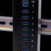 EX-1510HMVS USB 3.0 10-port industrial hub, 15kV EDS, DIN rail
