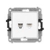 MINI Mechanizm gniazda telefonicznego pojedynczego 1xRJ11 + komputerowego pojedynczego 1xRJ45, kat. 5e, 8-stykowy, beznarzędziow