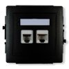 DECO Gniazda telefoniczne pojedyncze 1xRJ11 + komputerowego pojedynczego 1xRJ45, kat. 5e, 8-stykowy, beznarzędziowe czarny mat 1
