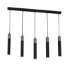 Lampa Wisząca Solo Sawn Black / Patinated Wood 5X Mini Gu10 Mlp7471 Milagro