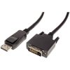 Value 11.99.5619 DisplayPort to DVI Adapter Cable, M/M, Black, 1.5m