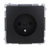 Simon Basic Gniazdo wtyczkowe z uziemieniem (moduł), z przesł. torów prądowych, 16A, 250V, zaciski śrubowe czarny BMGZ1Z.01/49