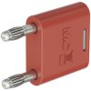 Stäubli 644010-22 Connector red, Ø4mm pin, 19mm pitch, insulated brass plug