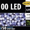 100 LED lampki z zasilaczem MIX biały zimny/ niebieski,przewód zielony 4,95m dł. + 3m wewn/zewn 230V/31V 3,72W IP44 13-119