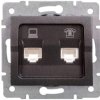LOGI Gniazdo teleinformatyczne (RJ45 Cat 5e+RJ11) Grafit 25289