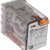 Przekaźnik 110V ac 4PDT Finder 1.5W, Wciskane 3,94 kO Wciskane