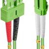 LINDY 46324 światłowodowe do światłowodów kabel 10.00 m zielony [1x złącze męskie LC - 1x złącze męskie SC] 50/125 µ Mul