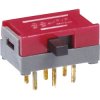 NKK SS22SDH2 0.1A Ultra-Miniature Slide DPDT on-none-on 30V Side Actuated 0.1"x0