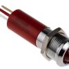 Lampka kontrolna do montażu panelowego 230V ac, czerwona 12mm LED Chrom RS PRO