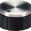 Rotary knob, 6 mm, plastic, black/silver, Ø 24 mm, H 12.4 mm, A1624260