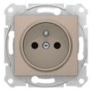 SEDNA Gniazdo pojedyncze z uziemieniem z przesłonami zaciski bezgwintowe satyna SDN2800768 SCHNEIDER ELECTRIC
