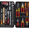 Zestaw narzędzi RS PRO Elektrycy Bity, obcinacze, młot, klucze szesnastkowe, szczypce, Ratchet, śrubokręt, gniazda,