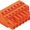 Socket header, 7 pole, pitch 5.08 mm, angled, orange, 231-307/026-000