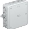 On-wall junction box, 90 x 90 x 35 mm, no. of entries: 8, 2.5 mm², gray, IP55, 2000378