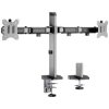 My Wall HL50-2L Desk Mount 2x Monitor 17-32in Silver/Black Tiltable Rotatable