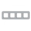 MINI Ramka uniwersalna poczwórna zaokrąglona z tworzywa srebrny metalik 7MRTZ-4