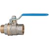 Ball valve, L 59.8 mm, 40 bar, brass, nickel-plated, for pipe systems, 103213