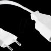 P0300-W002 Euro cord extension Typ C to Euro-socket, white, 0,75 mm², 0,2 m