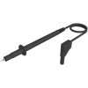 Measuring lead with (4 mm plug, angled) to (test probe, straight), 1 m, red, PVC, 1.0 mm², CAT II, 934158101