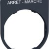 Label holder, printed with “ARRET-MARCHE”, for Harmony XB4F/XB5F, ZBYFP2166