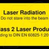 70115024 Laser warning label English DIN EN 60825, class 2, 38x23 mm, yel