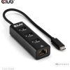 club3D USB-C adapter [1x złącze męskie USB-C - 4x złącze żeńskie USB 3.2 19-pin (USB 3.0), złącze żeńskie RJ45] CSV-1549
