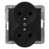 IMPRESJA Gniazdo podwójne z uziemieniem czarny metalik GP-2YRZ/m/33 OSPEL