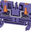 Through terminal block, push-in connection, 2.5 mm², 24 A, 8 kV, purple, 2847260000
