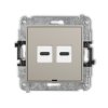 MINI Mechanizm ładowarki USB podwójnej 2xUSB C, 20W max., bez pola opisowego taupe 60MCUSBBO-7 KARLIK