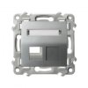 SZAFIR Obudowa gniazda pojedynczego typu Keystone skośna srebrny GPK-1ZS/p/18