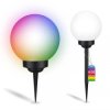 Lampa Solarna Ogrodowa LED ATRIS Wbijana Naziemna Biała Kula 15cm RGB LUMILED