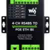4 kanałowy serwer szeregowy RS485 do PoE RJ45 Ethernet na szynę DIN Waveshare