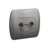 AKORD Gniazdo antenowe RTV przelotowe aluminiowy metalik tłumienie 10dB AA10/26 KONTAKT SIMON