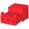 Socket housing, 3 pole, pitch 2.54 mm, angled, red, 3-643813-3