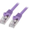 Patch cord F/UTP, Cat 6, RJ45 wtyk z obu stron, linka, CCA, 5m, PVC, fioletowy PP6-5M/V