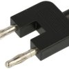 Adapter; Amass; 26.201.2; 2x wtyk bananowy 4mm / gniazdo bananowe 4mm; czarny; 54mm; rozgałęziacz; 32A; 60V; mosiądz niklowany;