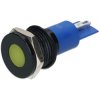 R-TECH 656997 Panel Indicator 14mm Flat 12V Yel Black Plated Brass