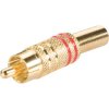 BKL Electronic 101007 Gold Plated Phono Connector with Red Rings 6mm Cable Dia.