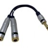VITALCO JR362 Przejście Adapter AUX Jack 6,3mm Stereo (wtyk) / 2x Jack 6,3mm Stereo (gniazdo) na kablu