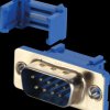D-SUB male connector, 9-pin, ribbon cable, with insulator