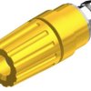 Pole terminal, 4 mm, yellow, 30 VAC/60 VDC, 35 A, M4 threaded bolt, nickel-plated, 931714103