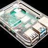 Case for Raspberry Pi 4, stackable, transparent / black, slim ve